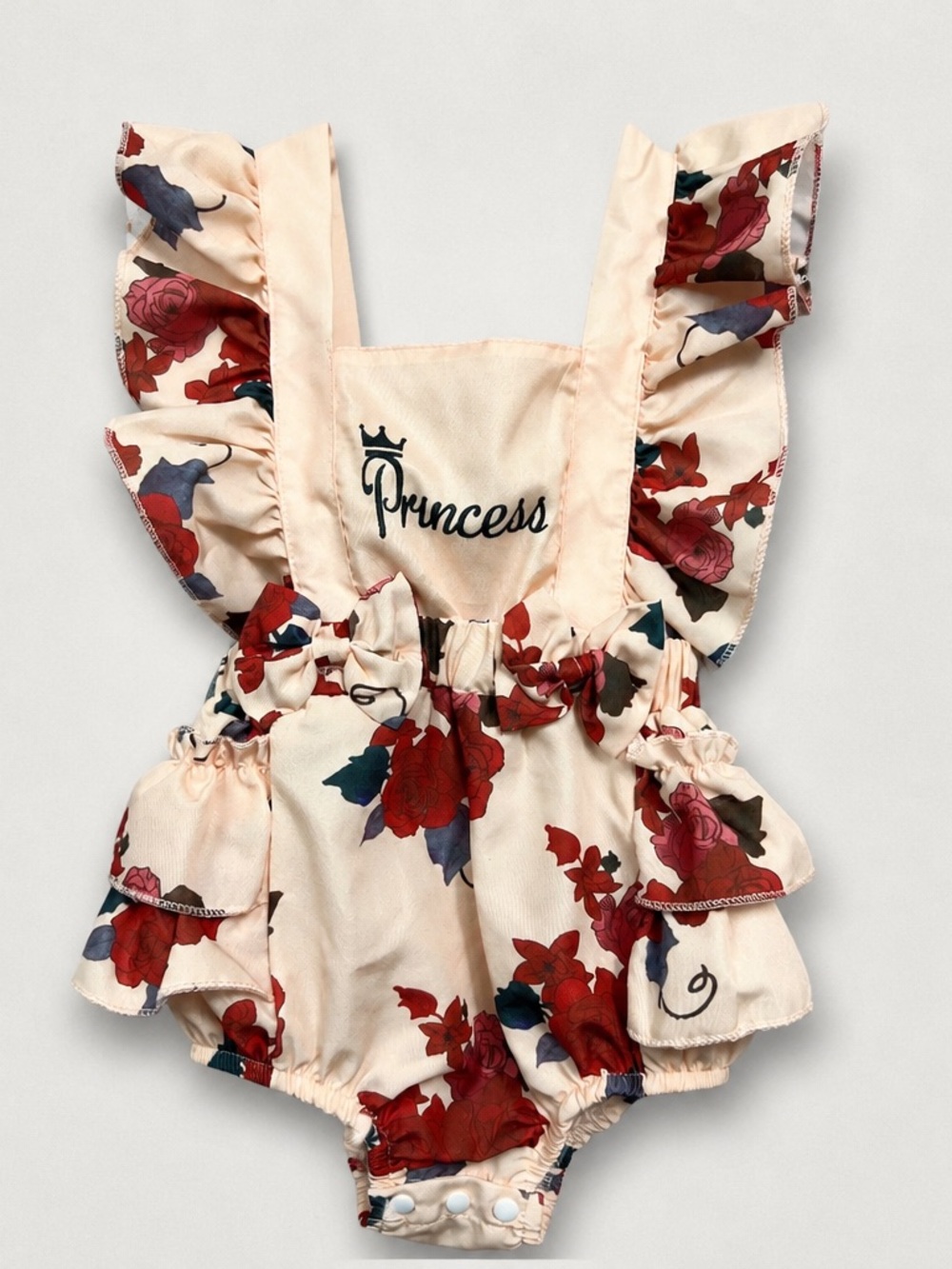 Princess Floral Peach Romper for Kids